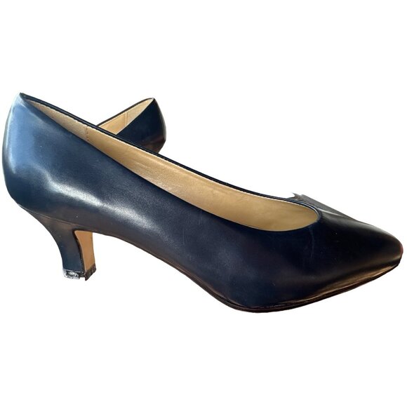Foley's Calico Mid-Heel Navy Dress Shoes Women's Size 6M (READ) - Picture 5 of 16
